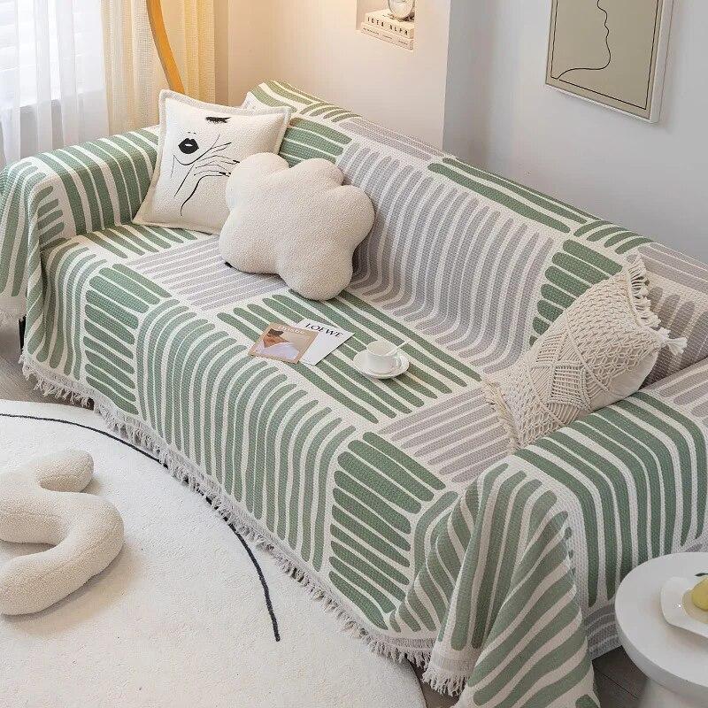 Sofa Knitted Blanket Nordic Simple Solid Color Cotton Thread Sofa Protective Cover Bedspread Leisure Tapestry Picnic Blanket