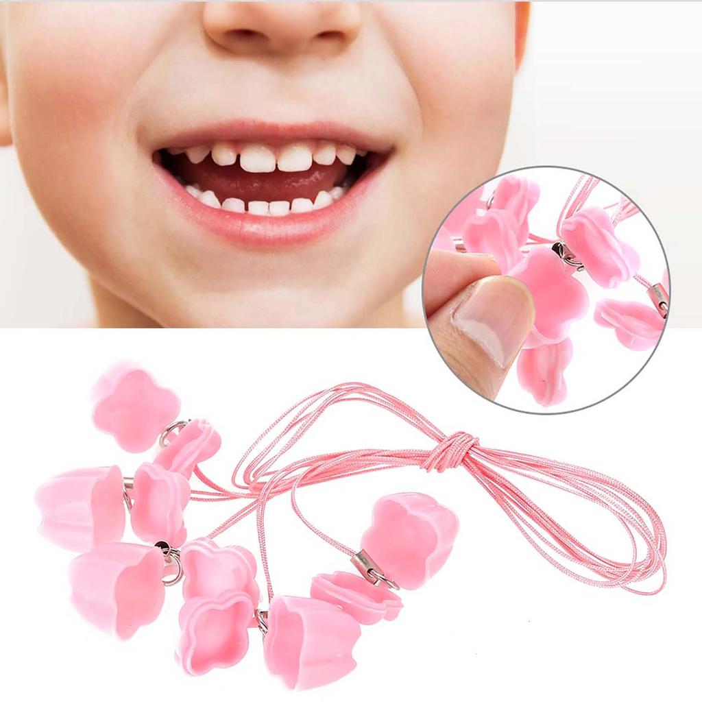 5pcs Plastic Baby Milk Tooth Storage Box with Rope Tooth Saver Necklaces