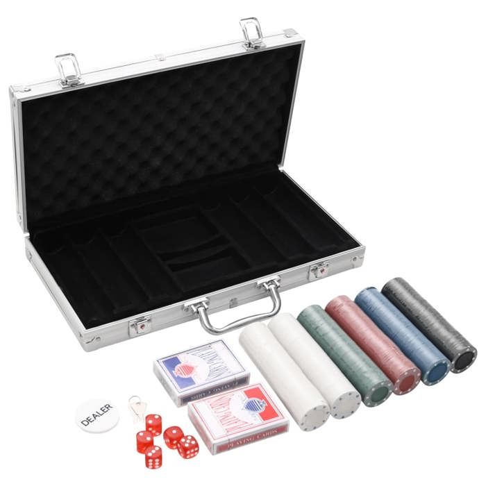 VidaXL Jeu de jetons de poker 300 pcs 4 g, ensemble de jeu de poker, jeu de poker,, jeu de jetons, jeu de blackjack 80415