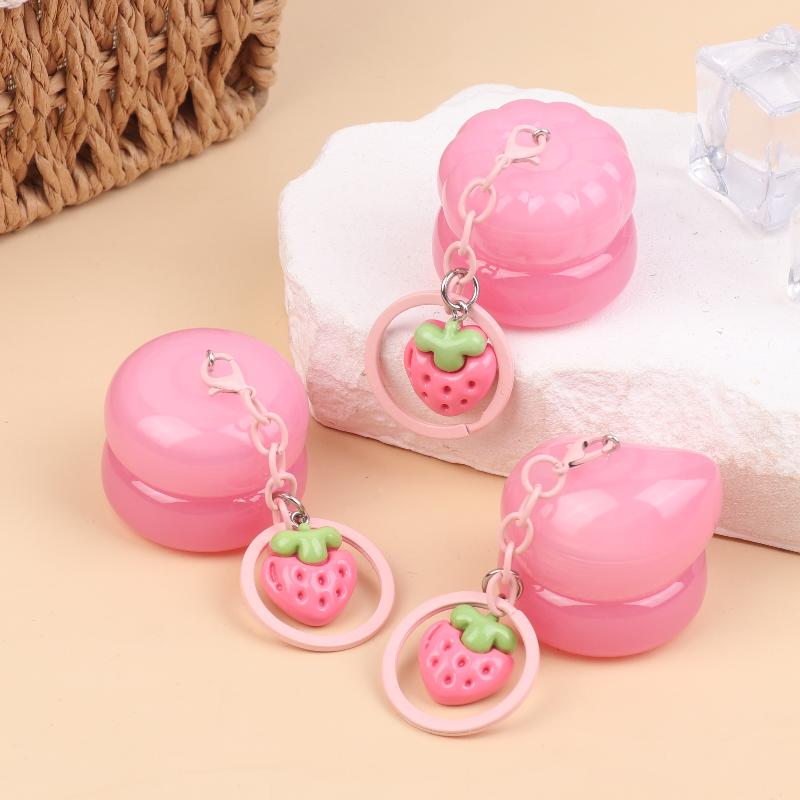 1Pcs 5G Mini Empty Plastic Lip Mask Jars With Keychain Pendant Lip Balm Cans Cream Lip Balm Containers Lipstick Makeup Container