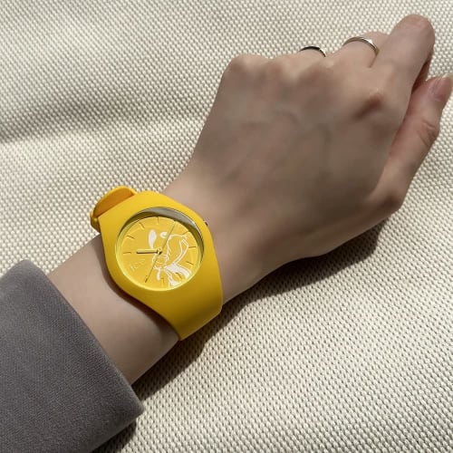 Ice Watch Pair Watch Storage Box for Men and Women, Disney Collaboration, Unisex Silicone 40mm Medium Watch (No. 5 Yellow Pair/Pluto)