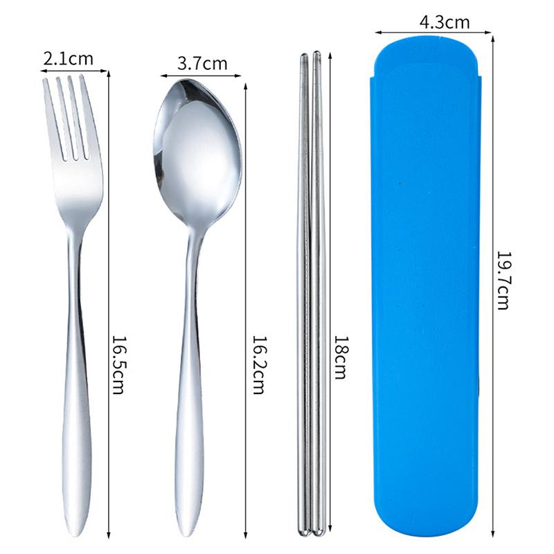 Durable Stainless Steel Flatware Set with Case for Travel Ideal for Camping and Hiking