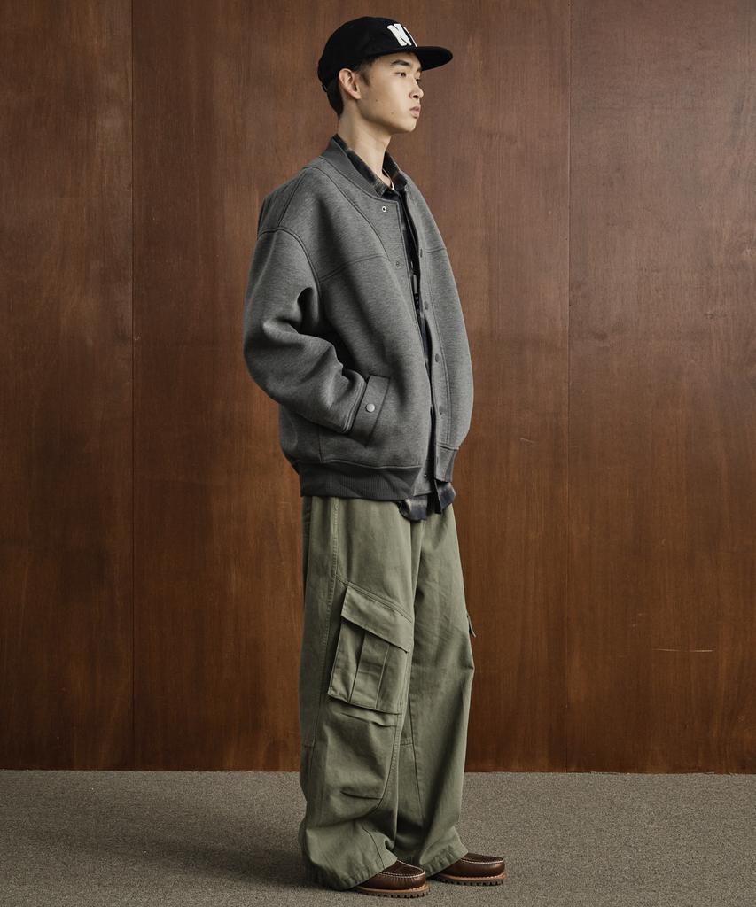 TAKEASY Neoprene Varsity Jacket (Dark Grey)