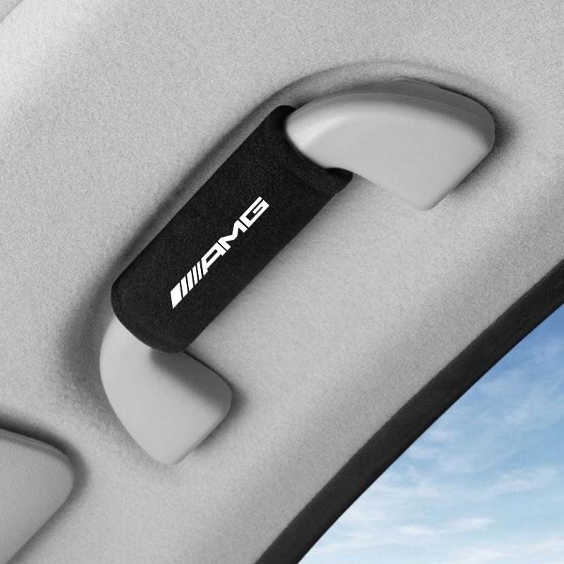 2pcs Soft Plush Car Roof Armrest Non-slip Car Handle Protector For Mercedes Benz AMG W204 W205 W203 W211 W212 W213 W201 W210 W12