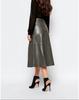 Women's Skirt Stylish Gray Leather Handmade Original Lambskin Formal Wear Soft