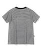 CPGN STUDIO Falling Cat Striped Crop Short Sleeve Tee Black