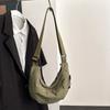 Japanese literature and art 2026 dumpling bag large capacity new fashion commuter messenger bag solid color shoulder bag