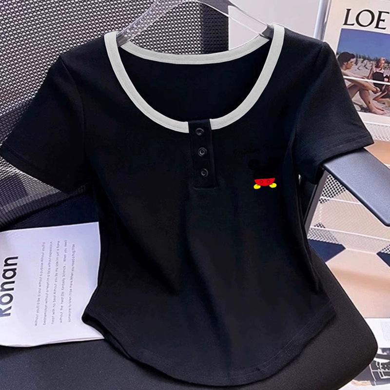 

Женский топ с коротким рукавом из чистого хлопка, облегающего кроя, с асимметричным низом - тренд лета 2025 XL