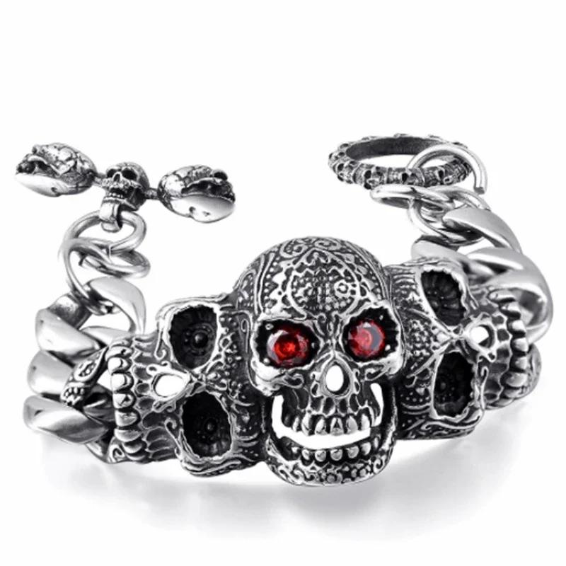 Lion head animal bracelet for men stainless steel braided chain wristband bracelet fashion hip hop jewelry