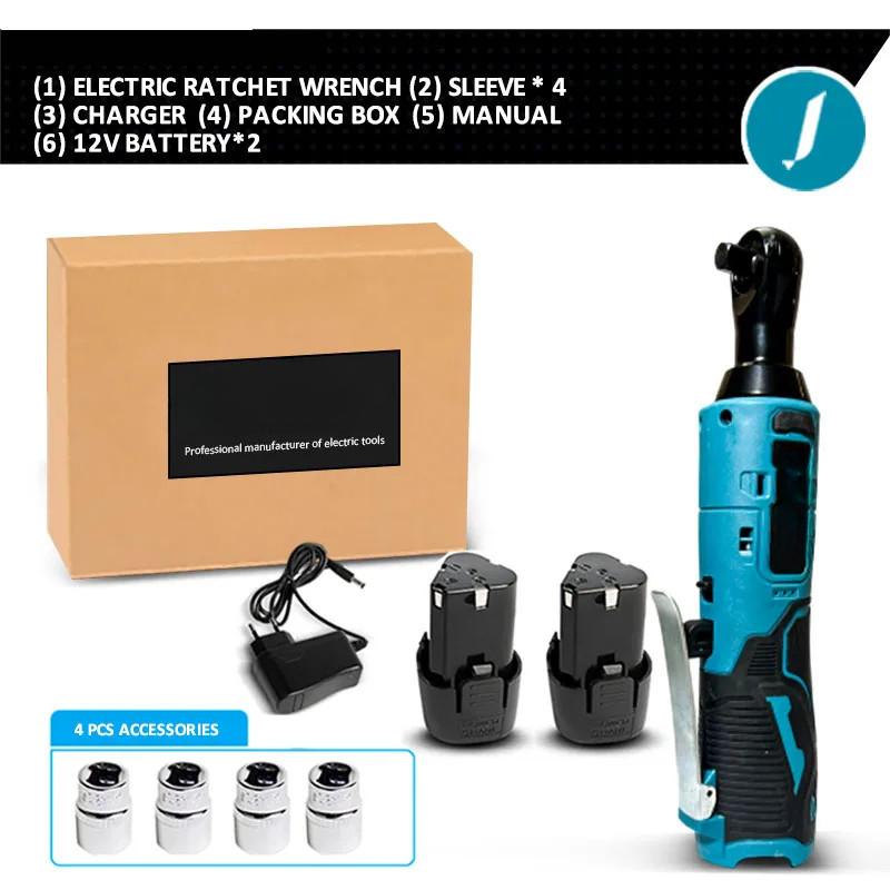 3/8 Inch Rechargeable Electric Wrench Right Angle Ratchet Wrenches Impact Driver Power Tool Cordless Portable Impact Wrench