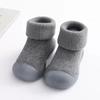 Baby Walking Socks, Autumn and Winter with Thick Velvet and Soft Sole, Anti Slip Shoes for Boys and Girls, Pure Cotton Socks