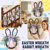 Easter Bunny Wreath Door Hanging Decoration Handmade Simulated Flower Wreath Home Front Door Decoration Background Easter Decor Wreath