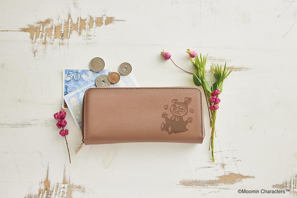 MOOMIN Large Capacity Bellows Long Wallet for Easy Viewing of Cards BOOK ROSE BROWN (Variety)