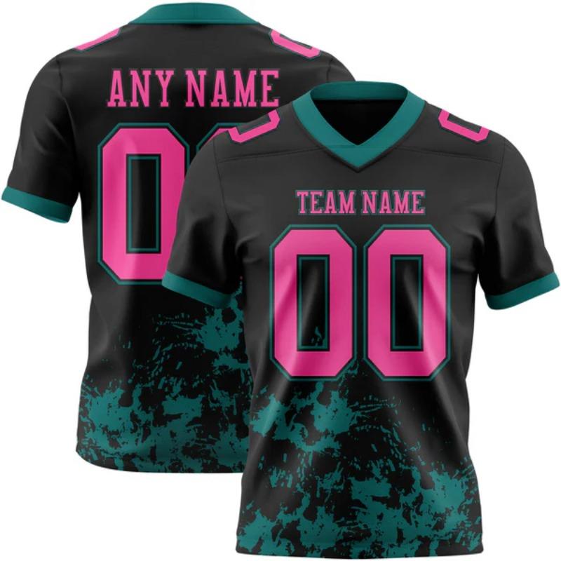 Custom Graffiti Style American Football Jersey Personalized Diy Team Name Number V Neck Breathable Sport Uniform For Men Women