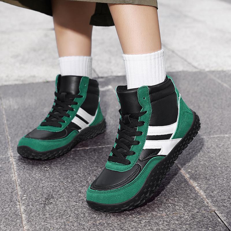 Fashion High-top Sports Shoes Men's Lace-up Running Shoes Elastic Casual Sneakers Women's Anti-slip Hiking Walking Shoes