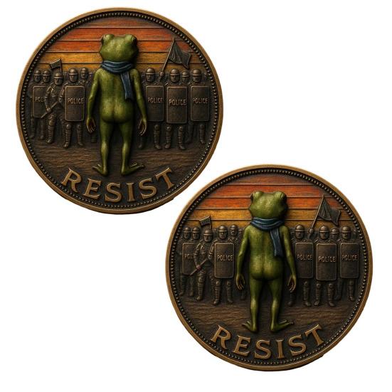 Yousheng Portland Frog Coin Vintage Frog Resist Coin Commemorative Inspirational Challenge Coin Collectible Gift for Inspiration Support Free Spirits