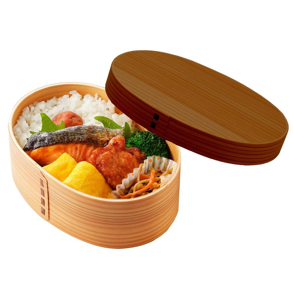 Yamaga Lacquerware Store Colored Bentwood Bento Single Made in Kishu Lunch for Junior High University New Working Women Box, Oval, Tier, 700ml, Japan,