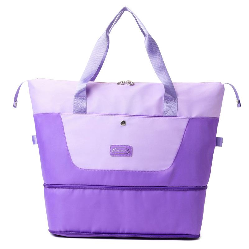 Travel Bag Large-capacity Wet and Dry Separation Expansion Duffel Bag Women's Sports Swimming Yoga Fitness Bag Contrasting Color Design