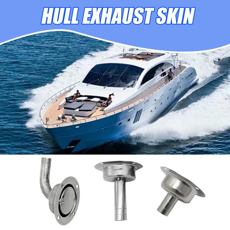 Stainless Steel Thru Hull Exhaust Hose Pipe Boat Exhaust Port Breather Vent Stainless Steel Hull Exhaust Hardware Fitting for