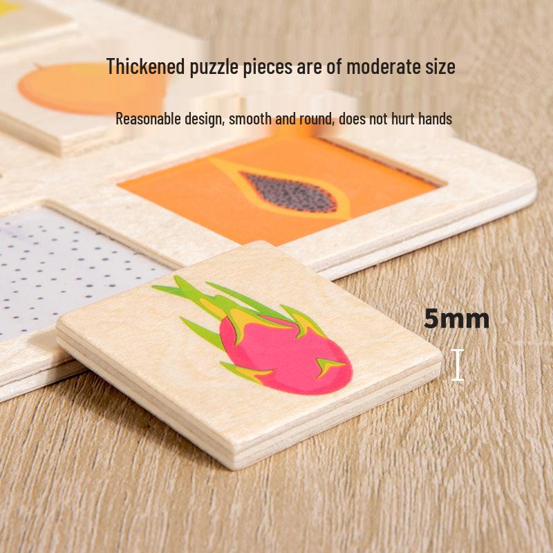 Montessori Educational Animal & Fruit Matching Jigsaw Puzzle Toy
