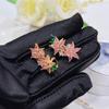 Nuovo Clip Osso Orecchio Fiore di Ciliegio Diamante Rosa di Lusso Timbro 925 Moda di Alta Gamma Fiore Zircone Orecchino Gioielli Vendita all'Ingrosso