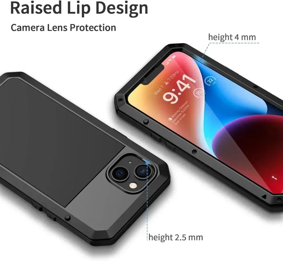 Custodia in Metallo Blindata per IPhone 17 18 Pro Air 17e 16e 16 15 14 13 12 11 Pro Max XS XR 8 7 Plus Copertura Resistente Protezione Schermo