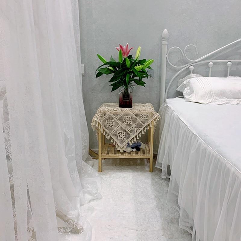 Exhaust-free Lace Curtain Finished Products Wear Rod European Tianchen White Yarn Curtain Door Curtain Bedroom Bay Window Gauze