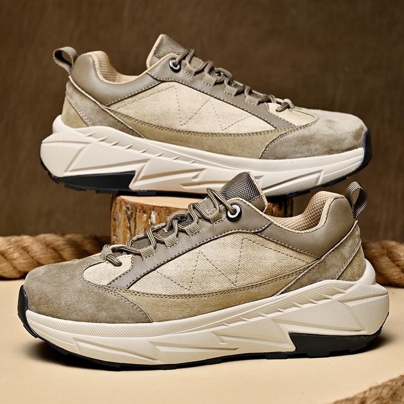 

Outdoor Men s Chunky Leather Elevator Shoes Sports Sneakers Height Increase 5cm Plus Size 38-46 38 бежевый