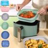 Foldable Air Fryer Silicone Mould Reusable Air Fryer Basket Food Safe Non Stick Air-Fryer Kitchen Accessorie Cooking Tool