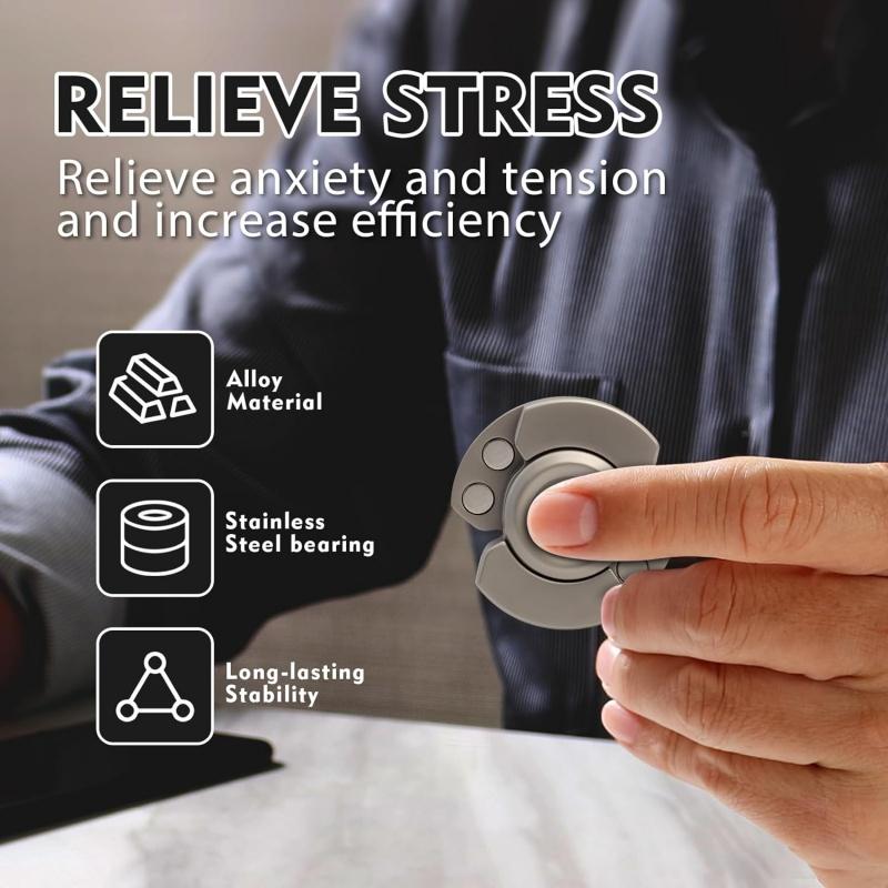 3-in-1 Fidget Spinner Toy for Adults Metal Slider Clicker Spinner Magnetic EDC Gadget Gifts Stress Anxiety Relief ADHD Autism