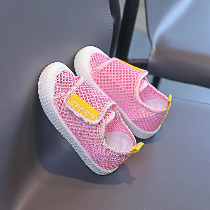Kinder Frühling Sommer Schuhe Mädchen und Jungen Weiche Sohle Sportschuhe Einfarbig Anti-Rutsch Casual Mesh Flache Schuhe