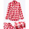 Camicia Casual a Quadri da Uomo a Maniche Lunghe in Misto Cotone