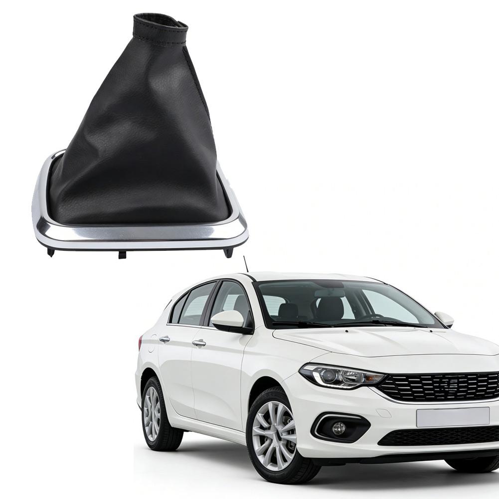 Leather Gear Shift Boot Cover For Fiat Tipo II 2015+ Black Car Interior Accessories Enhanced Grip And Style