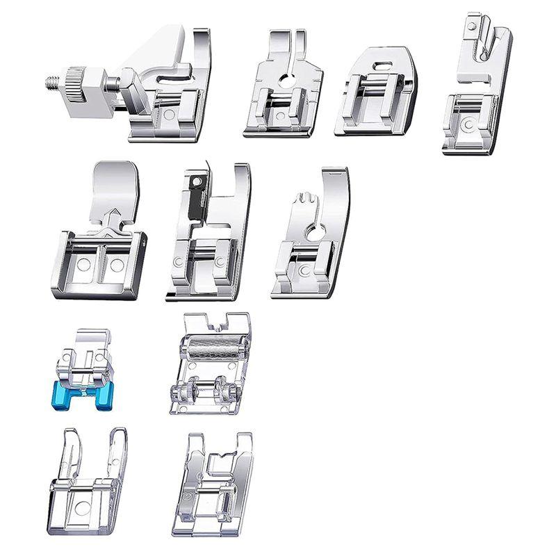 

M-Modern-11Pcs Presser Foot Set, Zig Zag, Straight Stitch-Foot, Roller Foot, Snap On Sewing Machine Foot Presser Feet Set