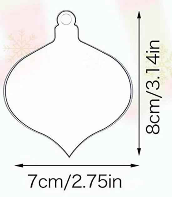 Klare Acryl DIY Weihnachtskugeln mit rotem Band zum Aufhängen am Baum