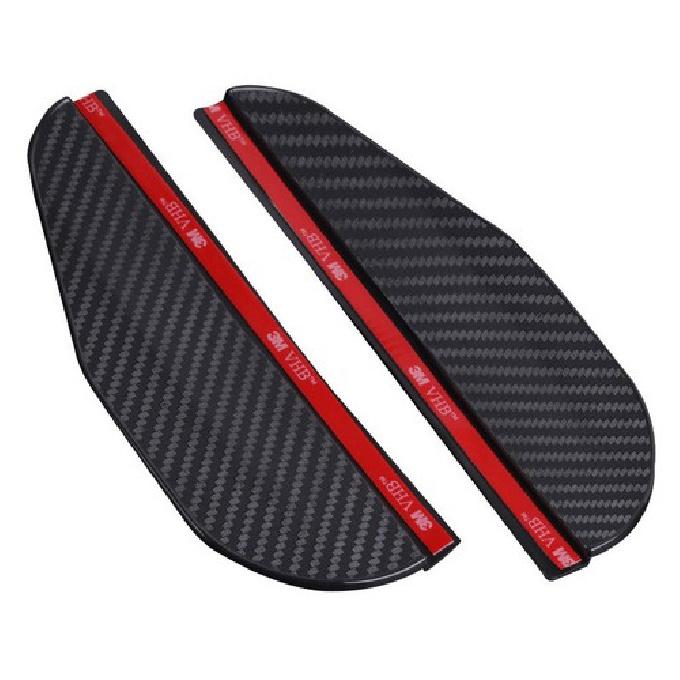 For Honda CRV CR-V 2017-2022 Carbon Fiber Rear View Mirror Rain Eyebrow Trim 2Pc