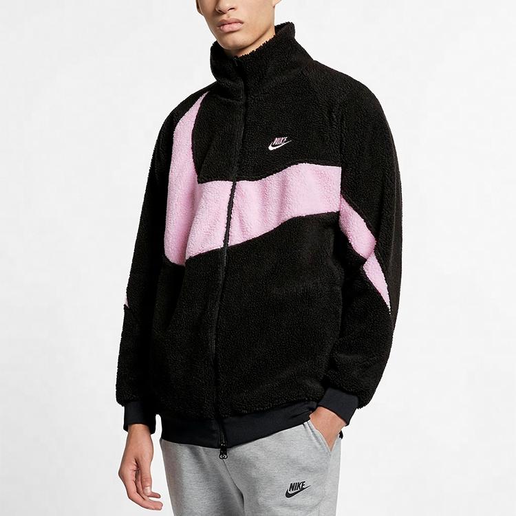 Nike Womens Big Swoosh Reversible Boa Jacket (Asia Sizing) Black Prism/Pink Men Outerwear BQ6546-016