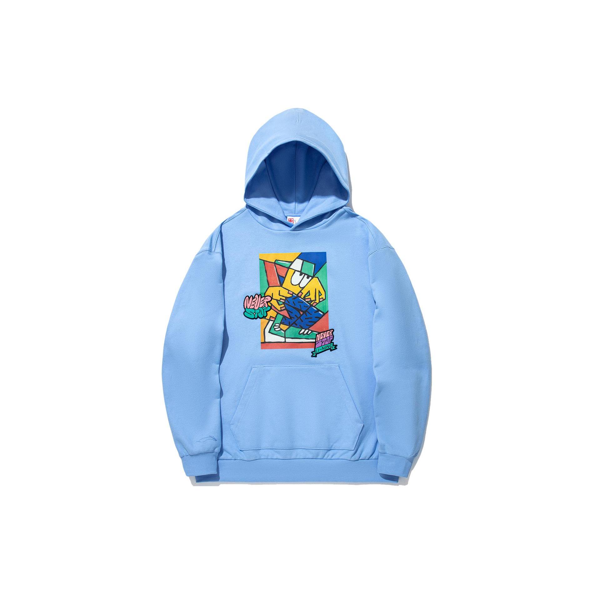 Li Ning x Pablo Ientile Sweatshirt Unisex Bright Sky Blue AWDU317-3 M
