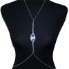 Simple And Fashionable Full Diamond Necklace Chest Chain, European And American Eye-Shaped Sexy Body Chain Body Chain