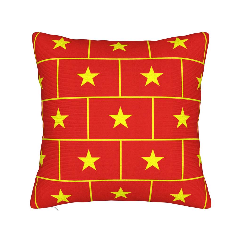 Vietnam Flag Yellow Star Asia Pillowcase Printed Polyester Cushion Cover Decorations Souvenir Throw Pillow Case Cover Zippered