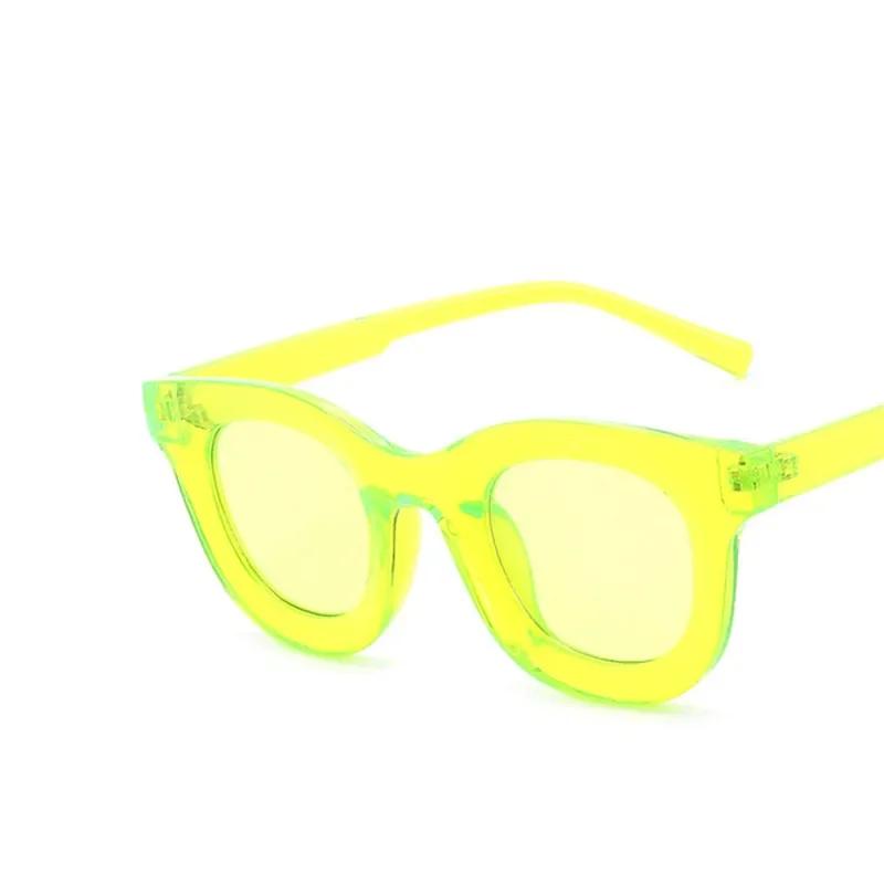 Fashion Thick Round Frame Sunglasses for Women Men Vintage Hip Hop Punk UV400 Designer Brand Eyewear As picture