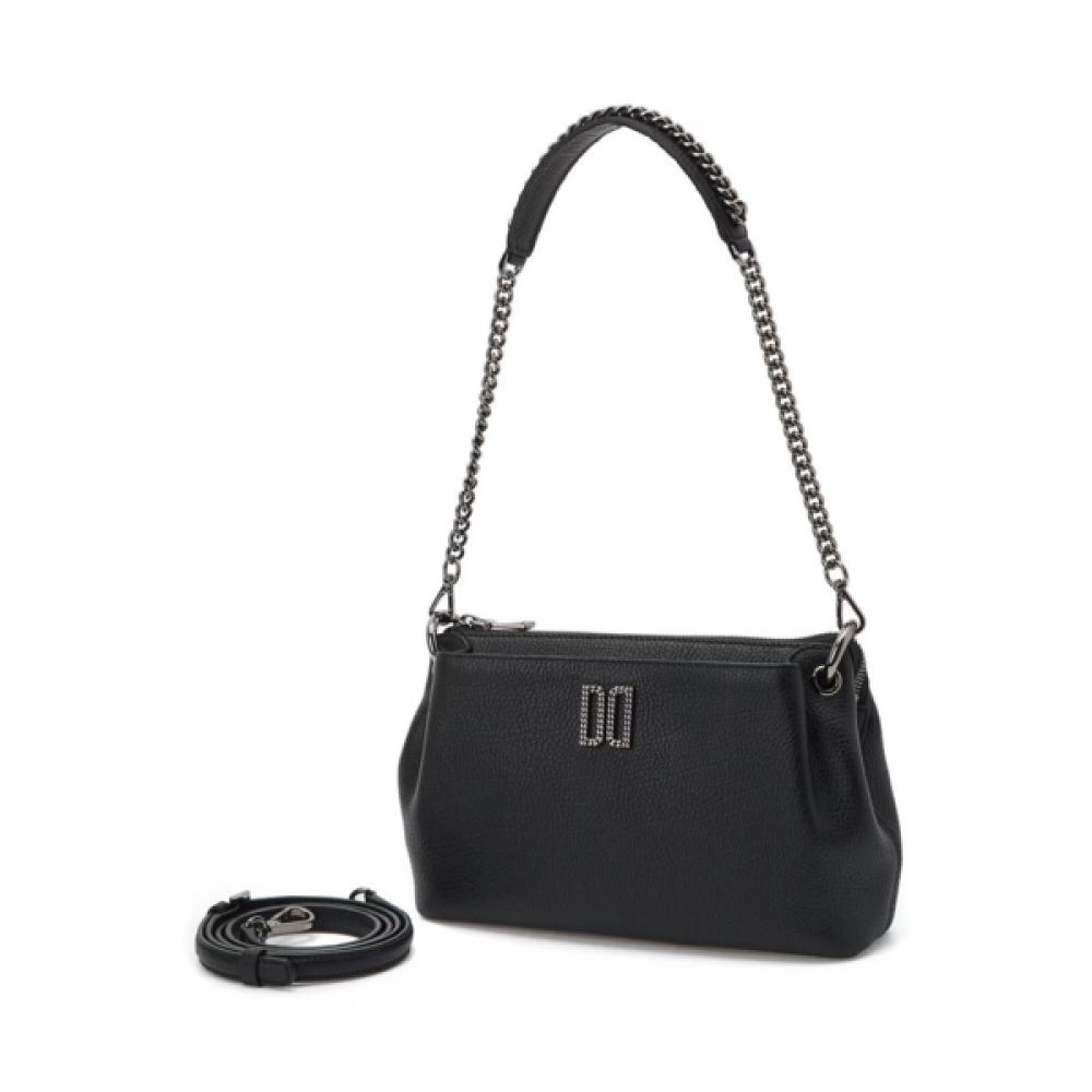 DakS Black Antique Dd Decoration Leather Shoulder Bag S