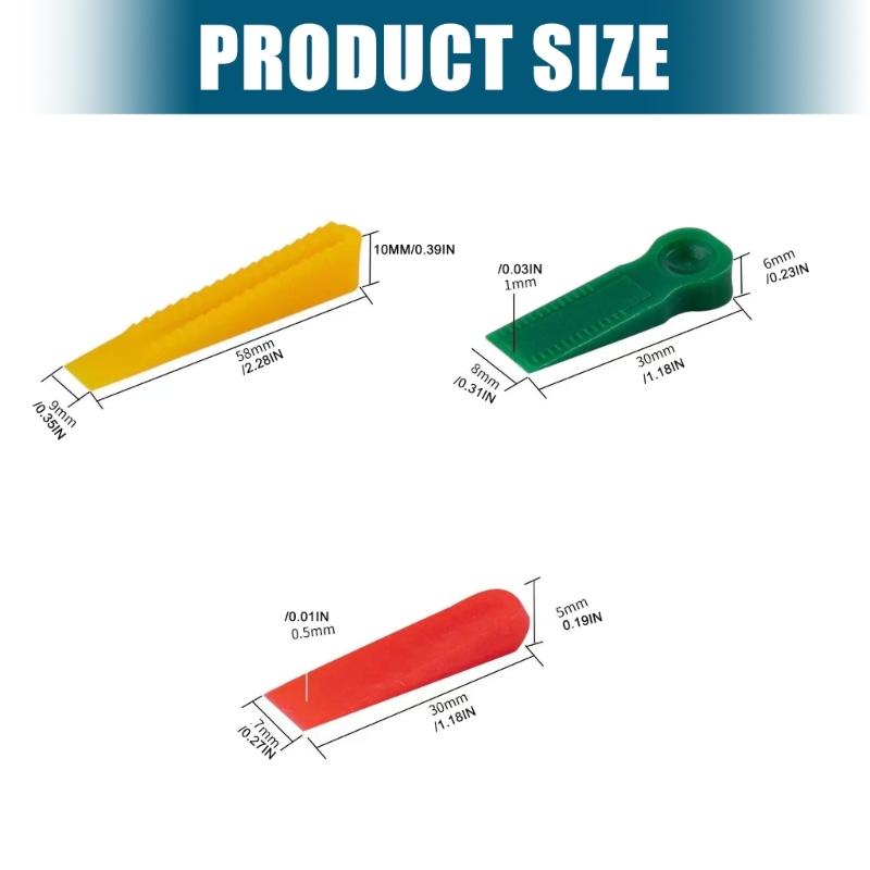 100Pcs Plastic Tile Wedge Spacer Leveling Clips Floor Locator Ceramic Tiling Laying Adjustment Tiling Tool Construction