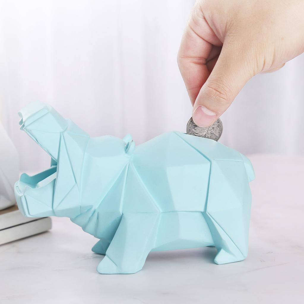 Nordisches Kreatives Design Flusspferd Ornamente Harz Handwerk Sparschwein Kinder Tierisches Schwein Schönes Bank Dekoration Ornamente Langlebig