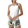 Women’s Two Piece Tankini Swimsuit Set with Sleeveless Top and Printed Shorts Athletic Swimwear for Beach Pool