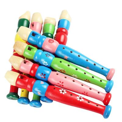 1 Stück Bunte Holz Trompete Bugle Hooter Bugle Spielzeug Musikinstrument für Kinder Baby Lernspielzeug Kinder