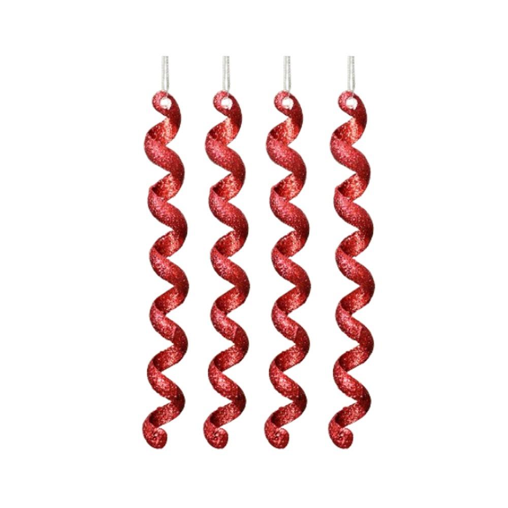 

4 шт. Пластиковые рождественские снежинки, сосульки, подвески, витые, изысканные, поддельные сосульки, украшения, сделай сам, имитация ледяных полосок, подвески красный