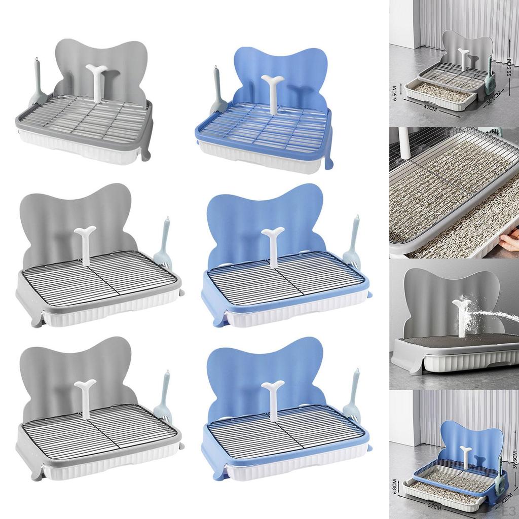 Dog Toilet Indoor Potty Tray Fast Cleaning Sturdy Non Slip Grille with Urinary Column for Small and