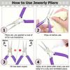 4Pcs Jewelry Making Pliers Set,Colorful Comfort Grip Handles, Beading, Wire Wrapping, DIY Crafts, Repair Tool Kit