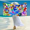 Personalized customized proof beach towel with Rainbow Friends pattern - soft, absorbent,quick-drying,perfect swimming,camping&bathing